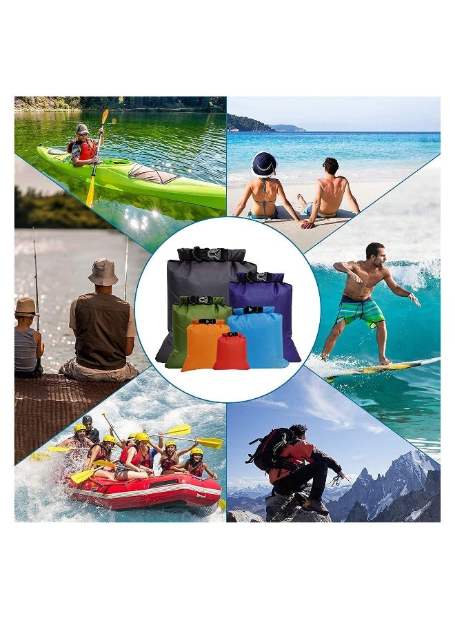 Waterproof Dry Bag Backpack, Lightweight Outdoor Storage Bags Ultimate Dry Bags for Rafting Boating Camping, Suitable for Camping, Climbing, Rafting, Convenient to Store Personal Belongings - 6Pcs - Image 4